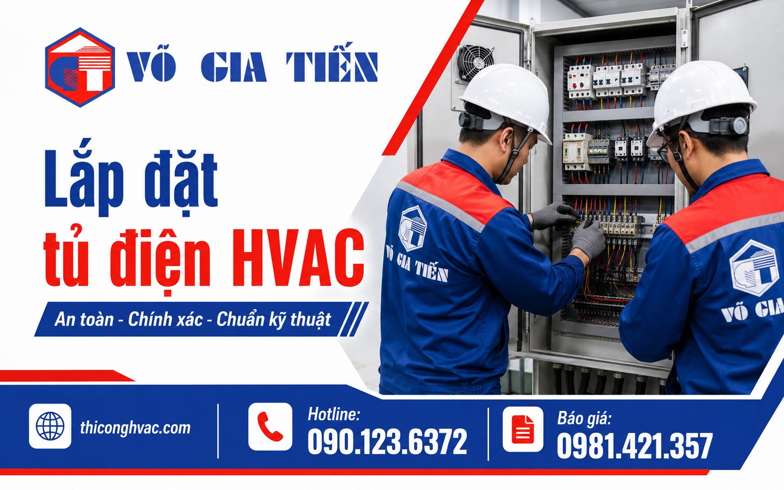 Lắp đặt tủ điện, CB, dây nguồn và thiết bị bảo vệ HVAC cho công trình
