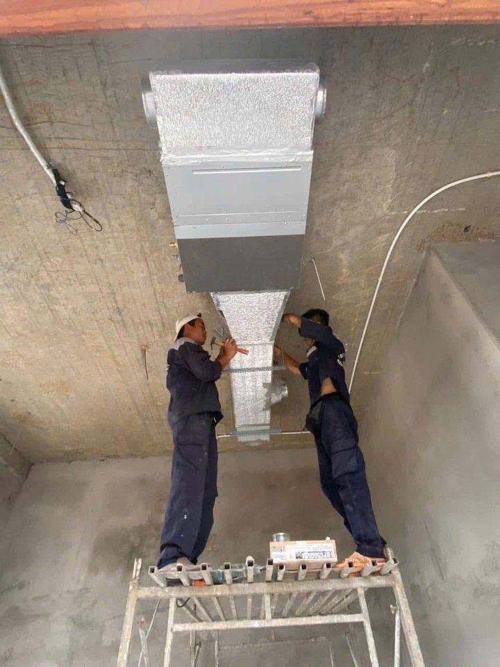 Lắp đặt máy lạnh âm trần nối ống gió