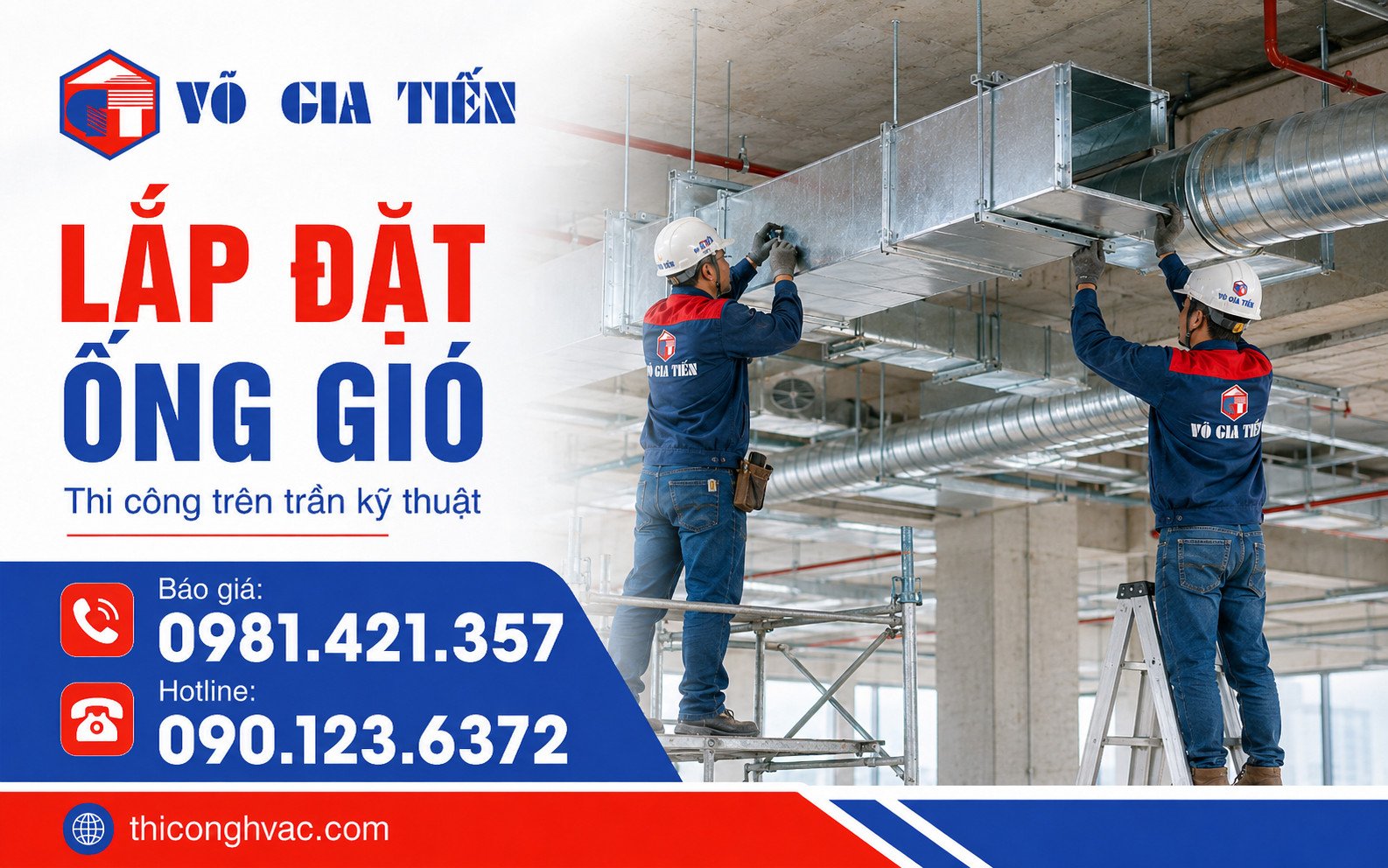 Gia công lắp đặt ống gió & thông gió cho công trình 5 Lắp đặt tuyến ống gió trên trần kỹ thuật bằng ty treo và giá đỡ