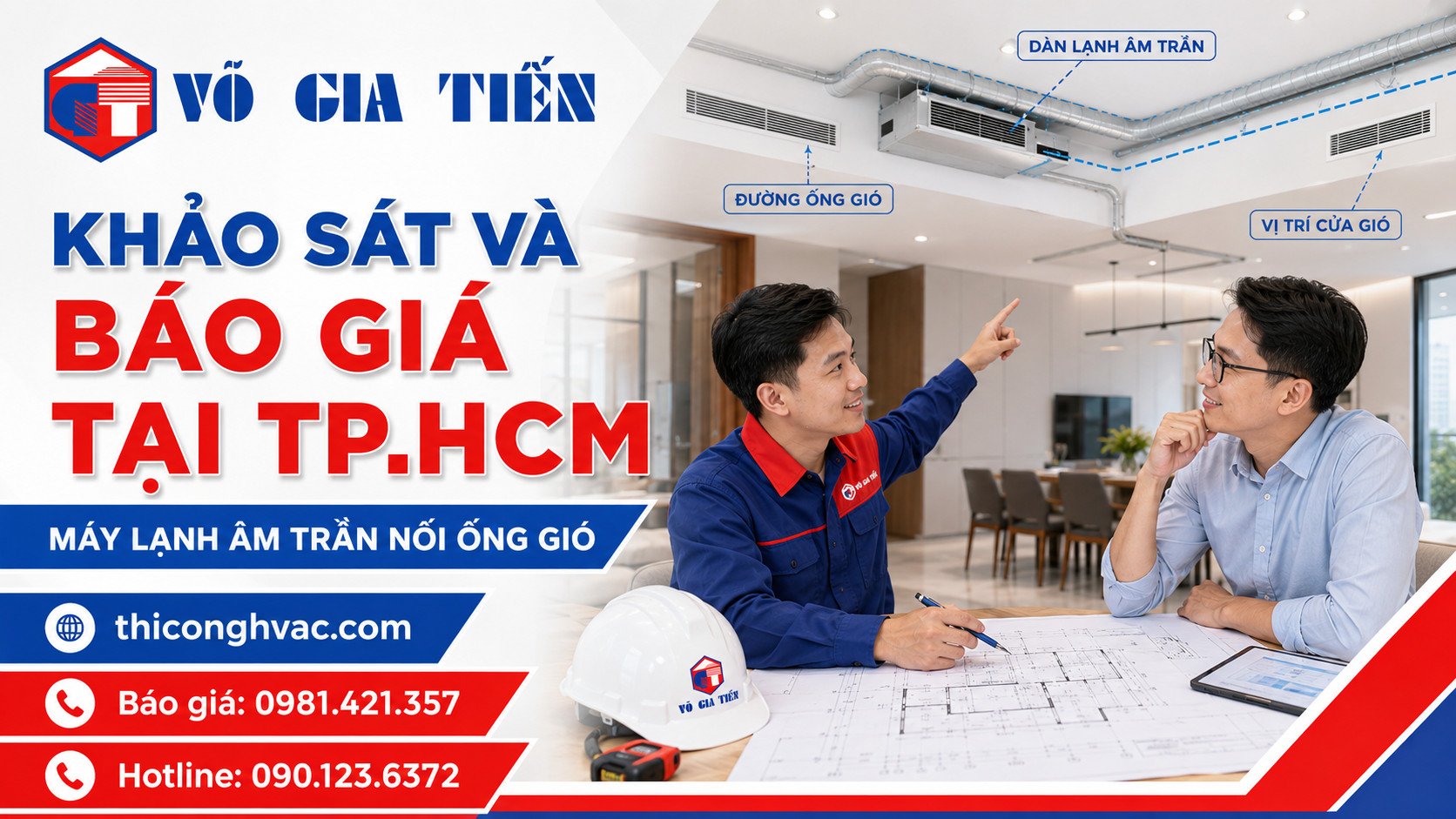 Khảo sát lắp đặt và báo giá máy lạnh âm trần nối ống gió tại TPHCM