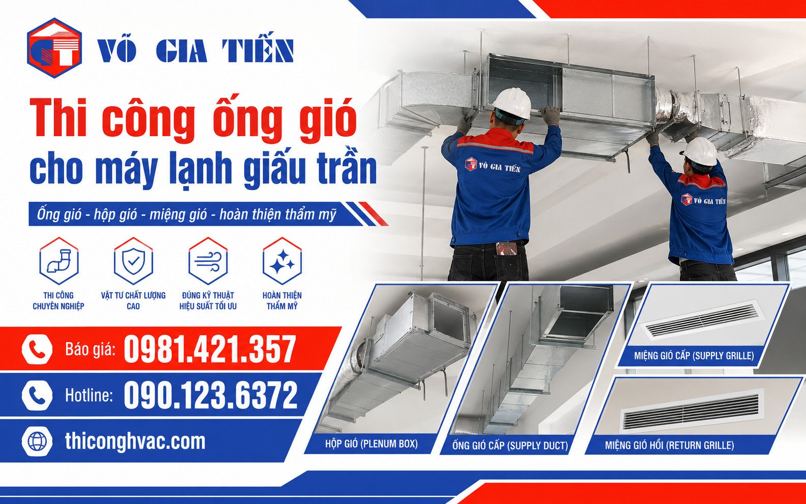Thi công ống gió cho máy lạnh giấu trần nối ống gió