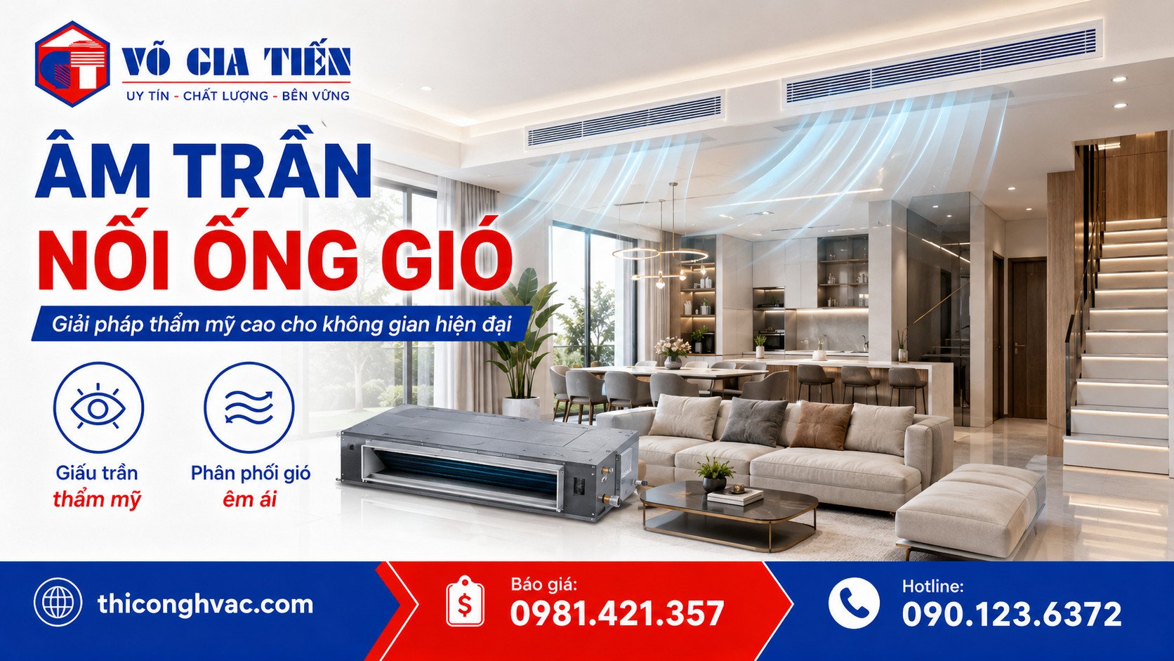 So sánh máy lạnh Multi, VRV/VRF và Âm Trần Nối Ống Gió 5 Máy lạnh âm trần nối ống gió giấu trần thẩm mỹ cho nhà phố cao cấp