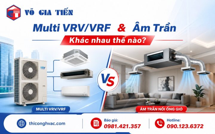 Máy Lạnh Multi VRV/VRF Và Âm Trần Nối Ống Gió Khác Nhau Thế Nào?