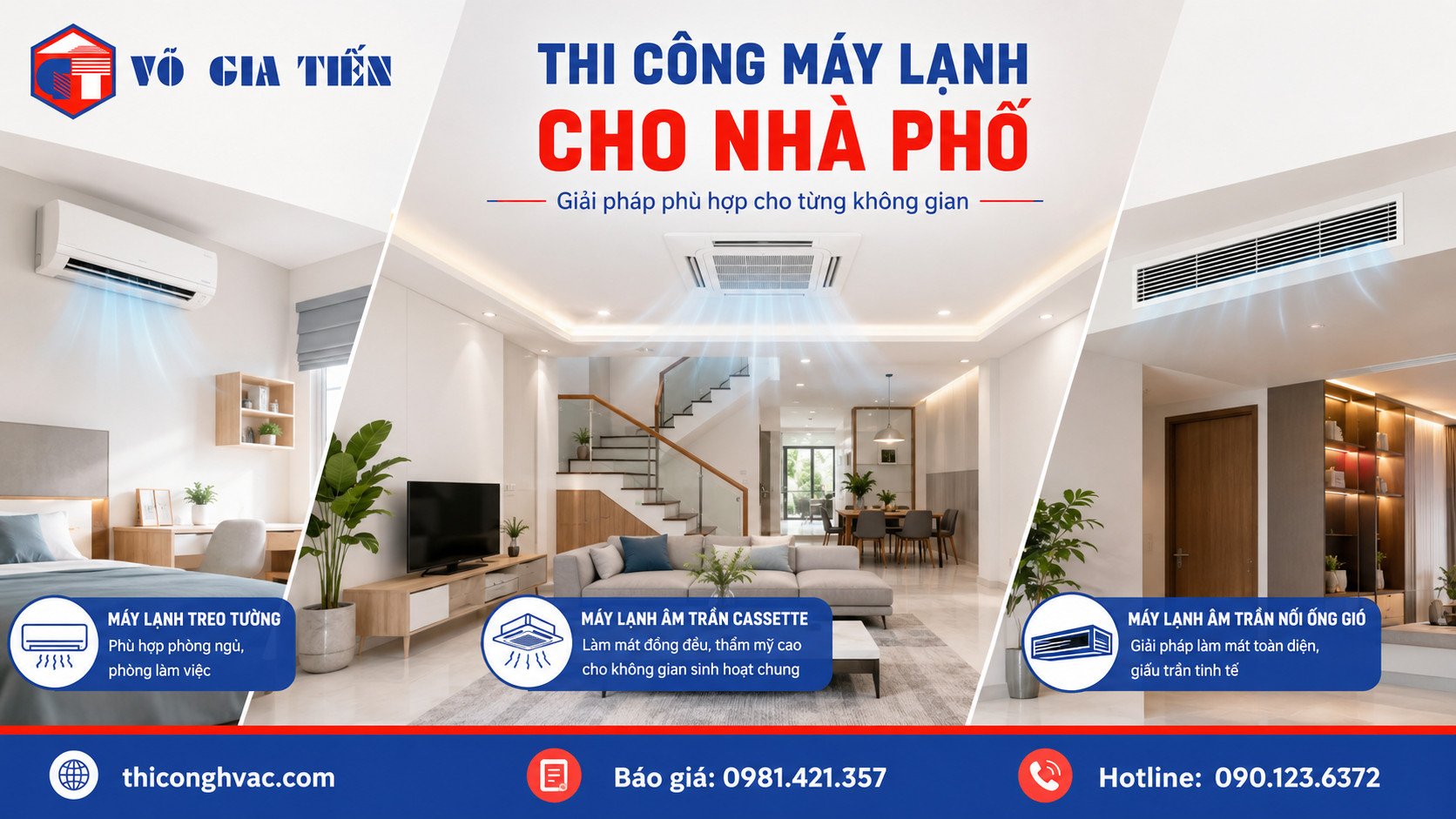 Thi Công Máy Lạnh Cho Nhà Phố: Nên Chọn Loại Nào? 2 Thi công máy lạnh cho nhà phố với giải pháp lắp đặt thẩm mỹ, phù hợp nhiều không gian