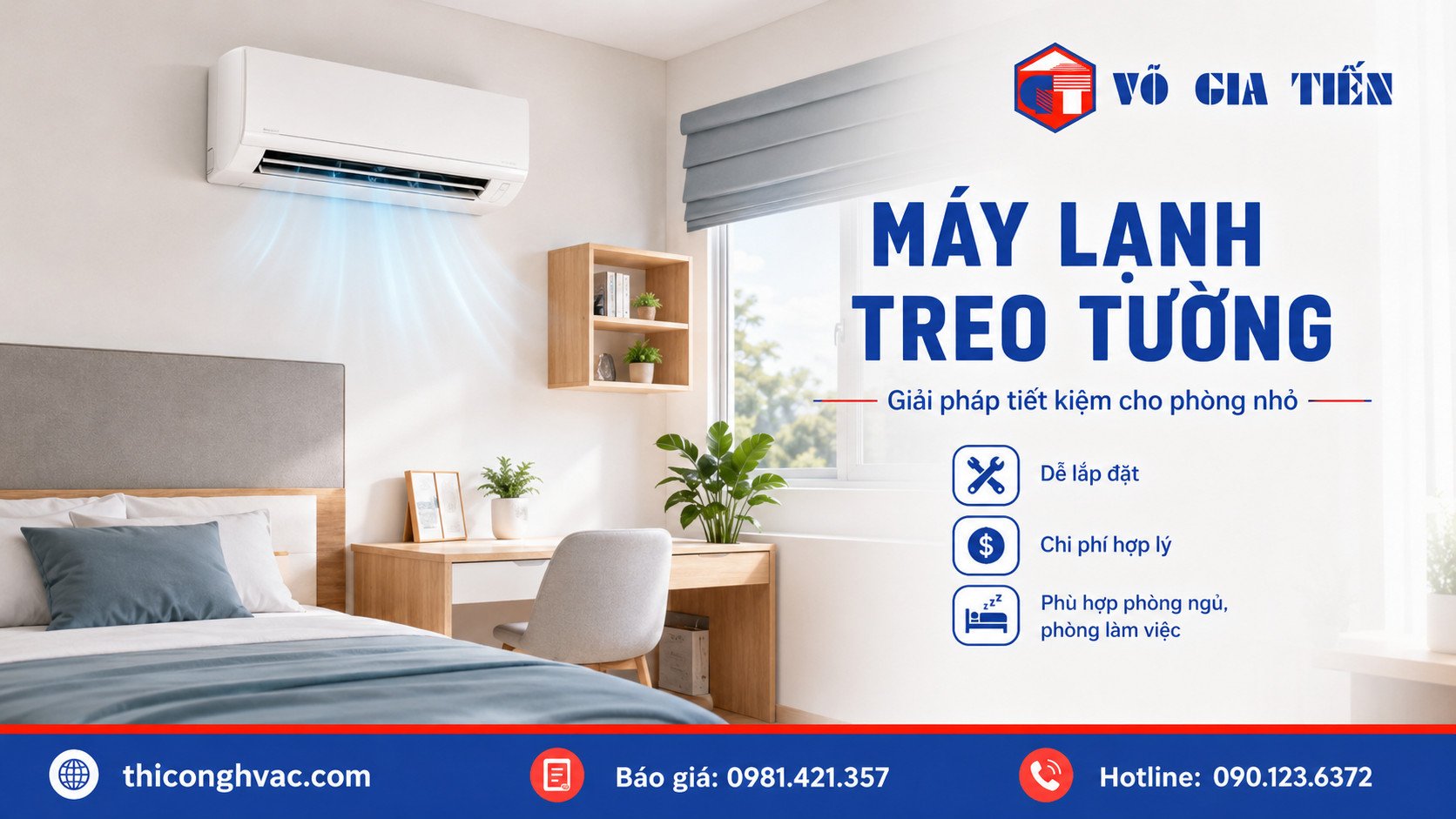 Thi Công Máy Lạnh Cho Nhà Phố: Nên Chọn Loại Nào? 4 Máy lạnh treo tường phù hợp cho phòng ngủ và các không gian nhỏ trong nhà phố
