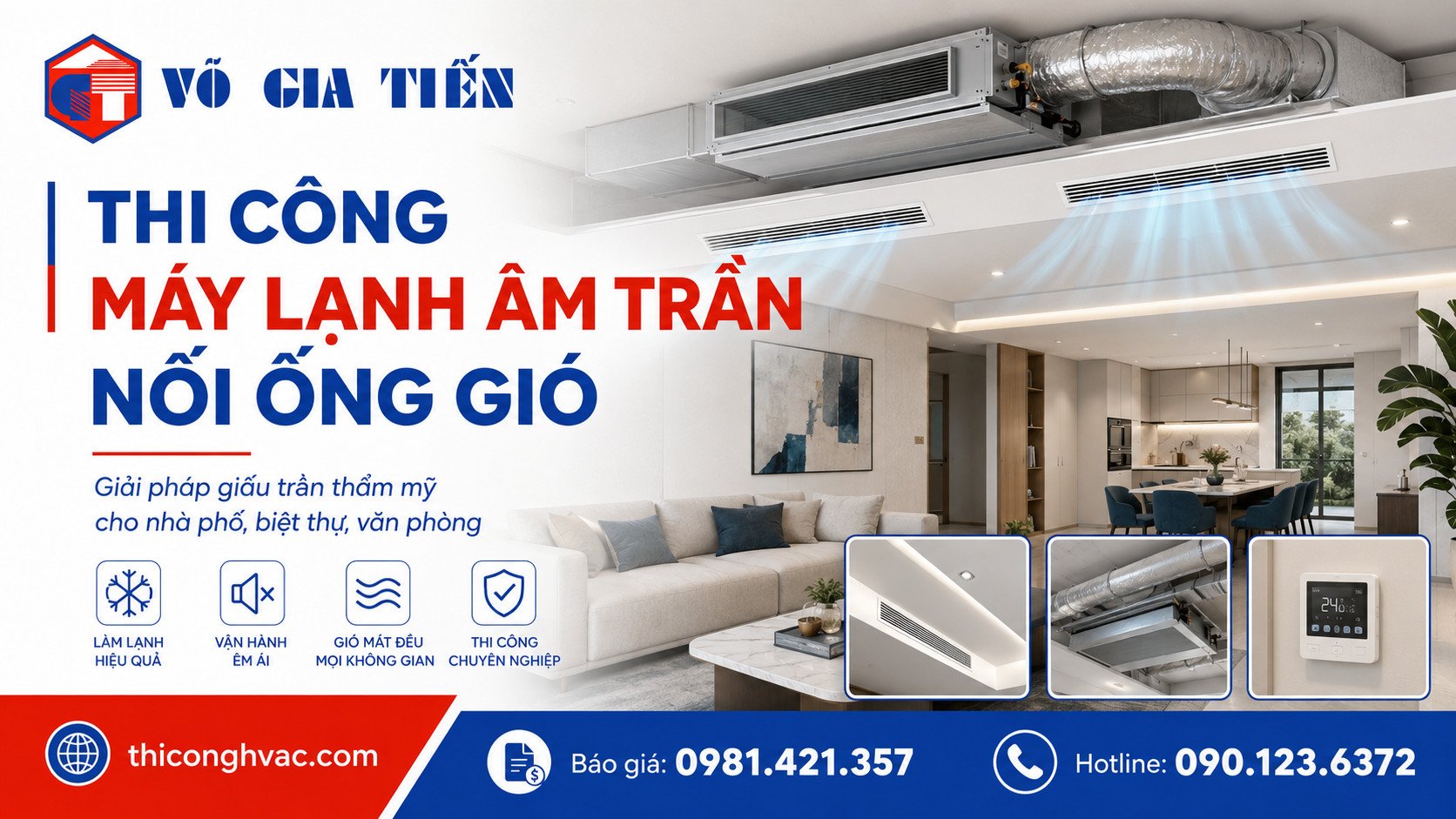 Giải pháp máy lạnh giấu trần thẩm mỹ, phù hợp nhà phố, biệt thự và văn phòng