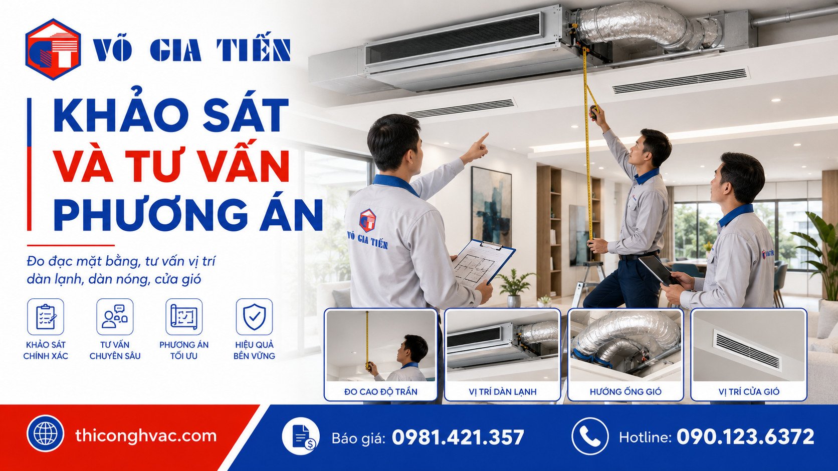 Khảo sát kỹ giúp tối ưu vị trí lắp đặt, hạn chế phát sinh khi thi công.