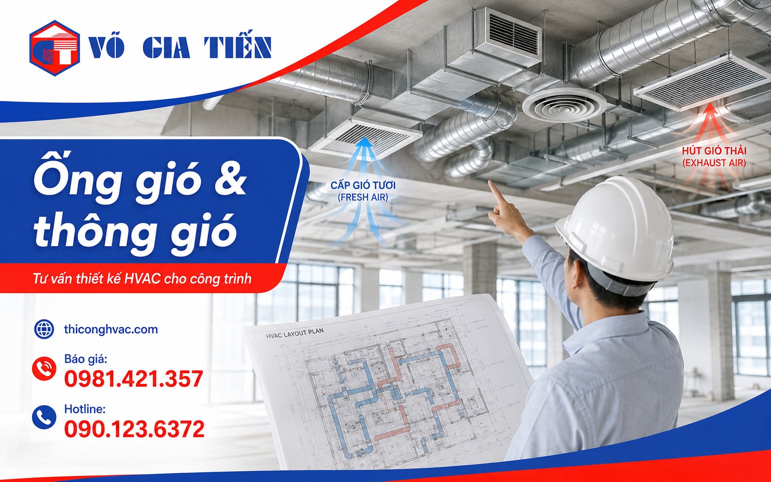 Sơ đồ ống gió, cấp gió tươi, hút gió thải trong công trình