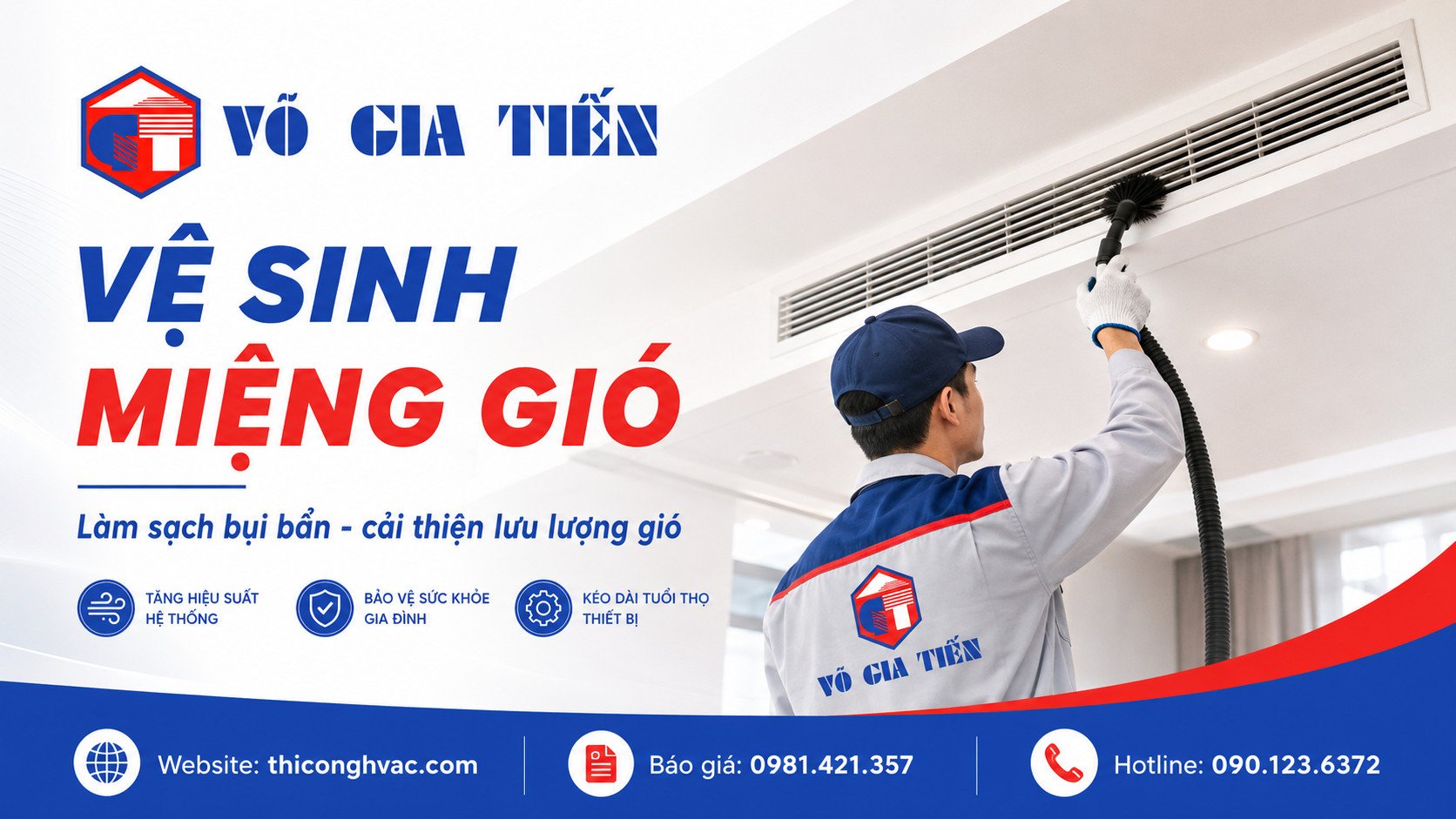 Vệ sinh miệng gió và cửa gió hồi giúp luồng gió lưu thông tốt hơn, hạn chế bụi bẩn trong không gian sử dụng.