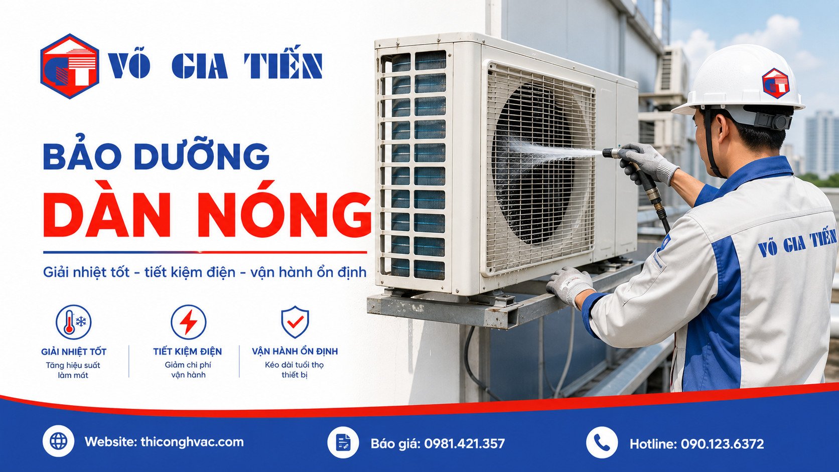 Dàn nóng cần được vệ sinh và giữ thông thoáng để giải nhiệt tốt, giúp máy lạnh hoạt động ổn định hơn.
